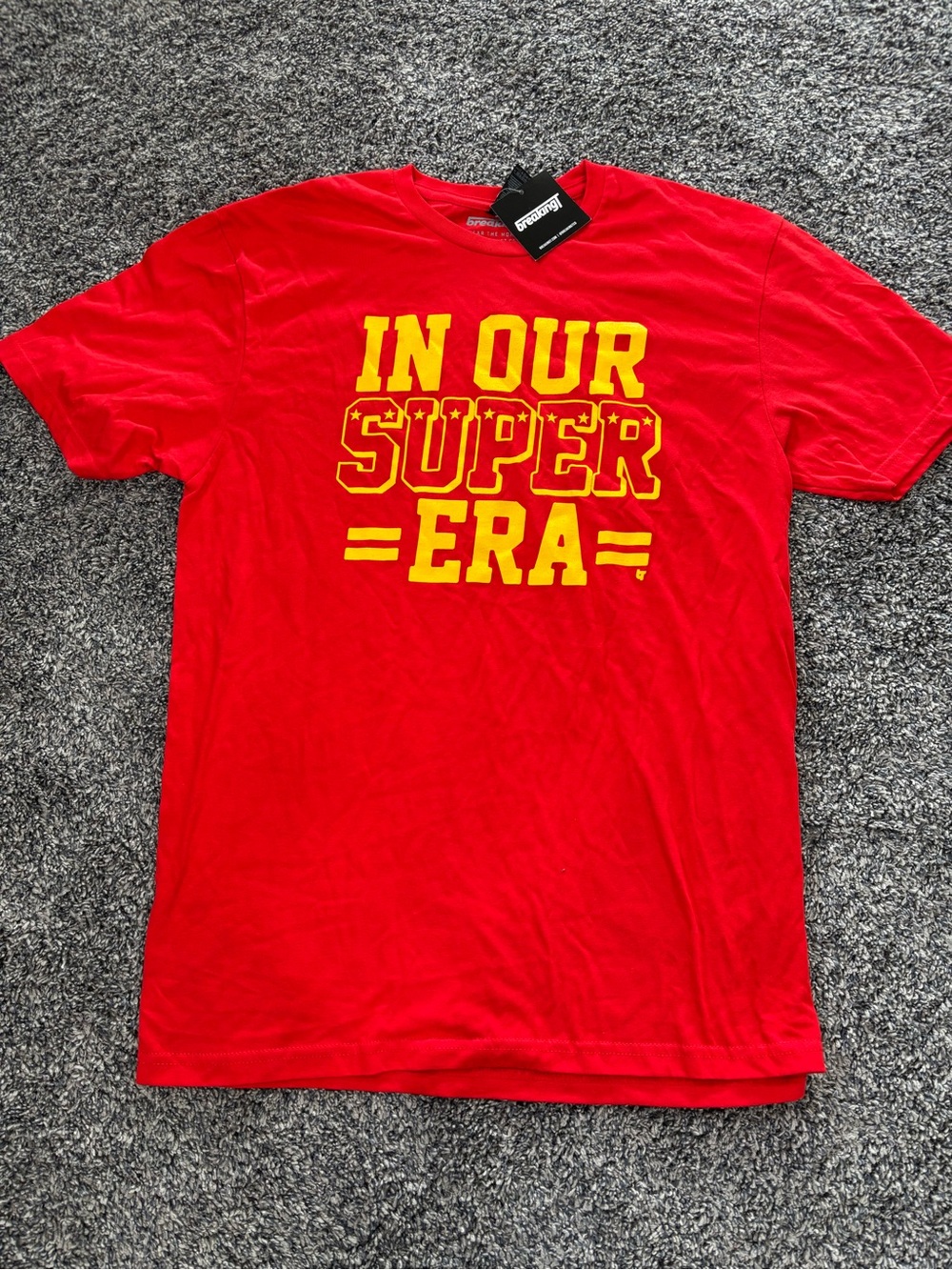 Red "In Our Super Era" Graphic Tee - Brand: Breaking T
